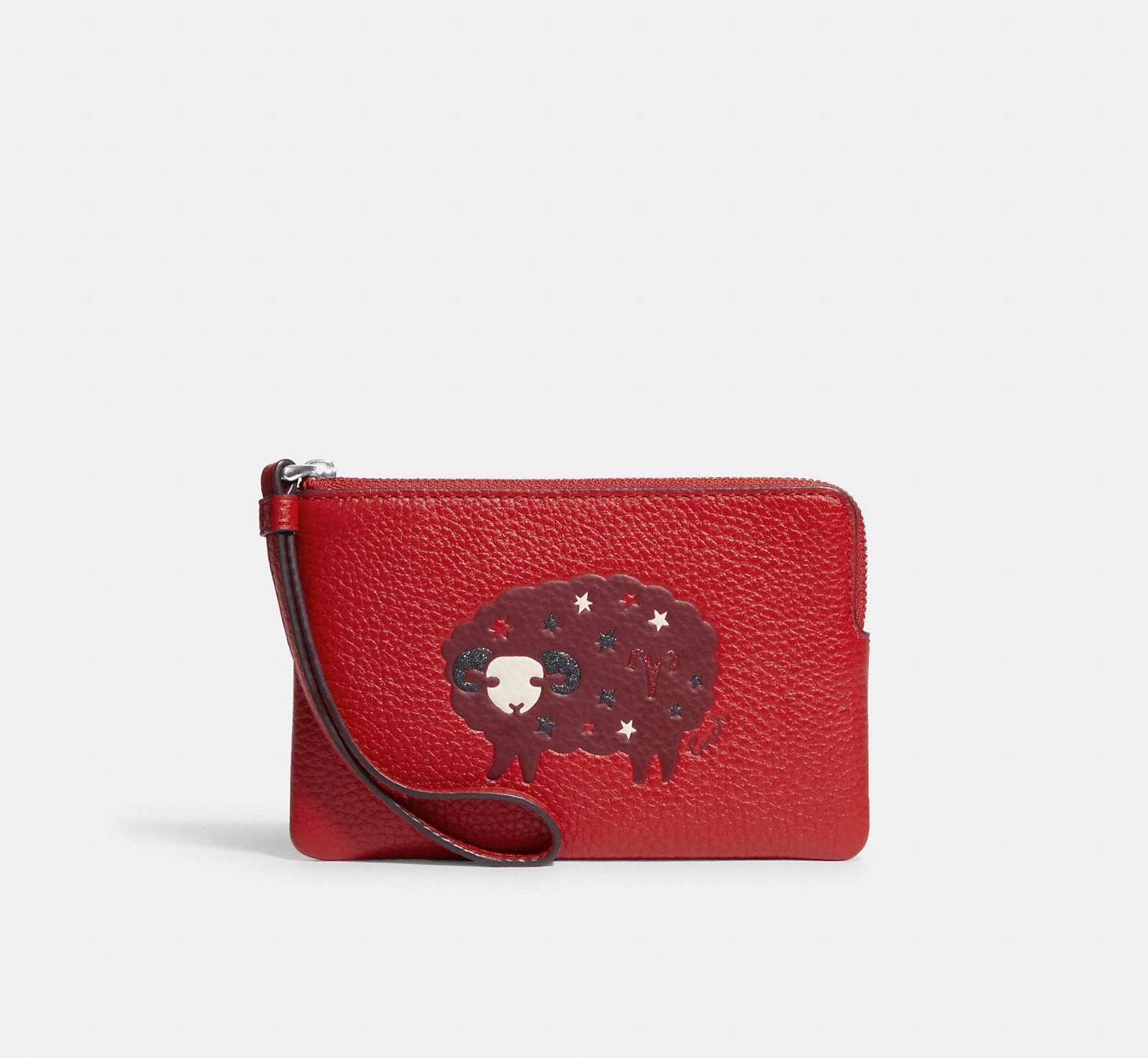 Coach Corner Zip Wristlet With Aries