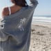 THE BEACH PEOPLE Open Front Oversized Cardigan Sweater palm trees Size XL/2XL
