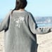 THE BEACH PEOPLE Open Front Oversized Cardigan Sweater palm trees Size XL/2XL