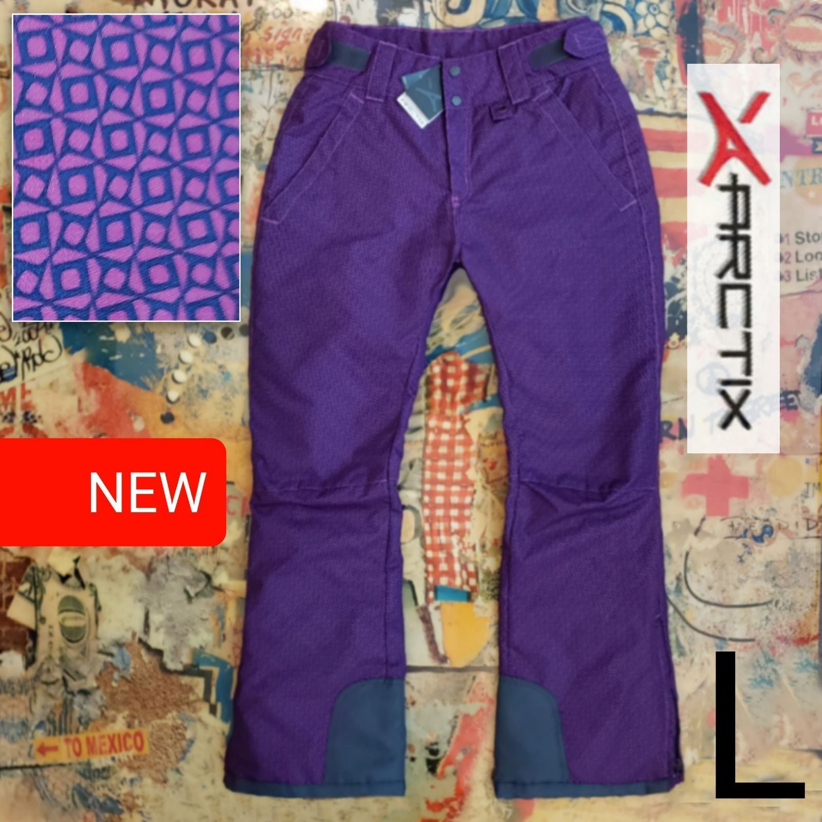 New 5K Waterproof Insulated Plaid Snowboard Pants / Ski Pants! L
