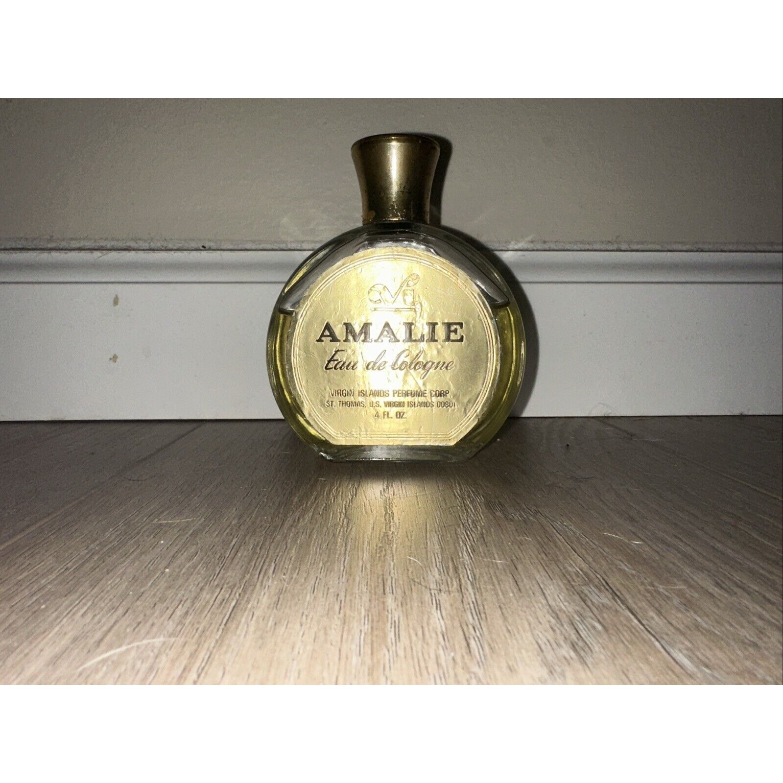 Vintage Amalie Eau De Cologne 4 Oz Virgin Islands *read