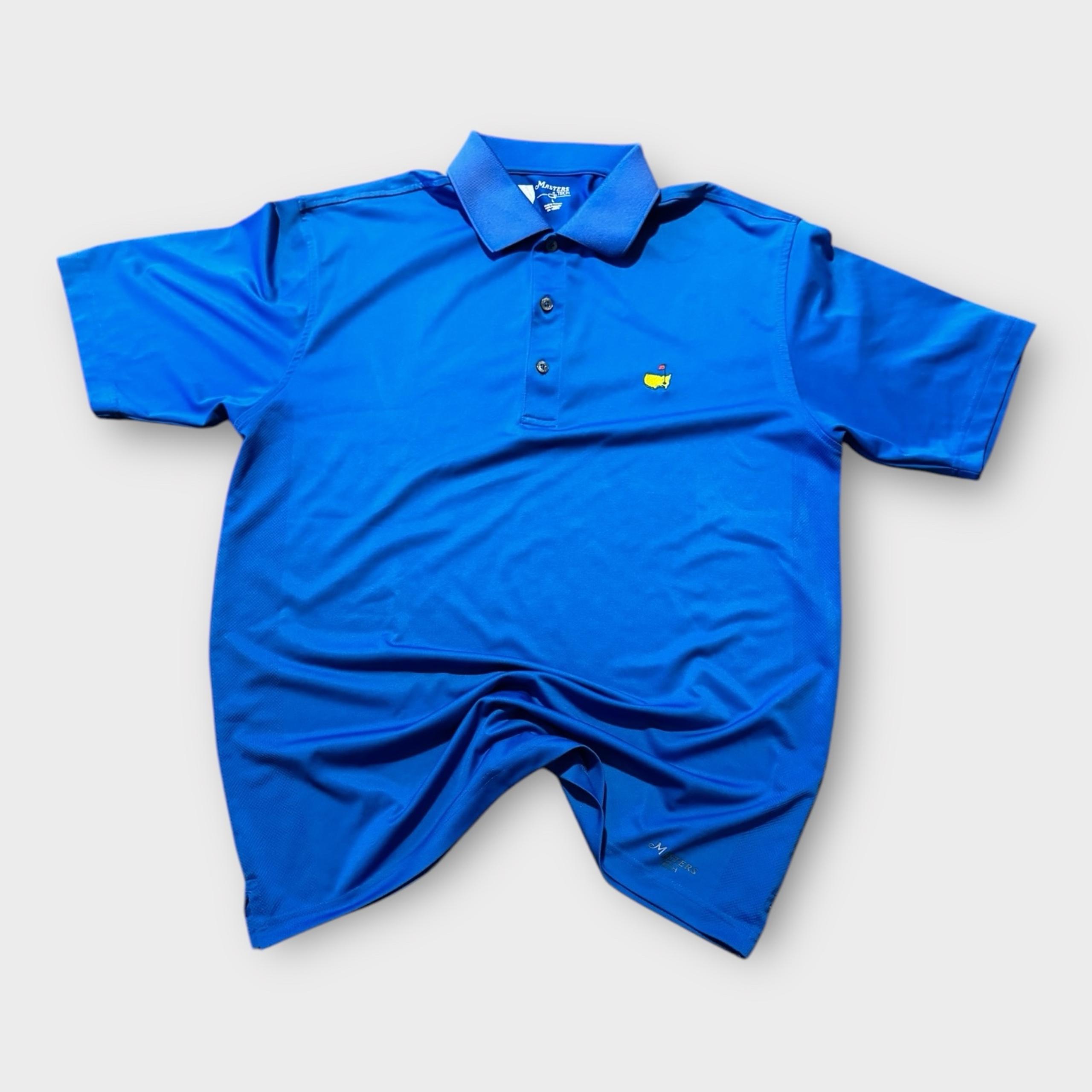 Masters Tech Shirt Mens Large Polo Golf Augusta National Short Sleeve Blue