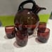 Vintage Cambridge Mid Century Modern Amethyst Decanter & 4 Glasses