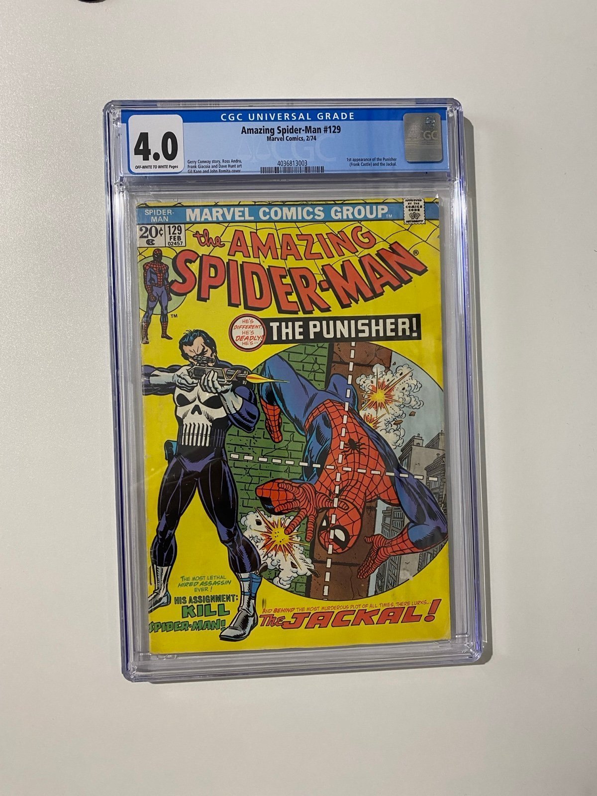 Amazing Spider-Man #129 CGC 4.0 First appearance of The Punisher(Frank Castle)
