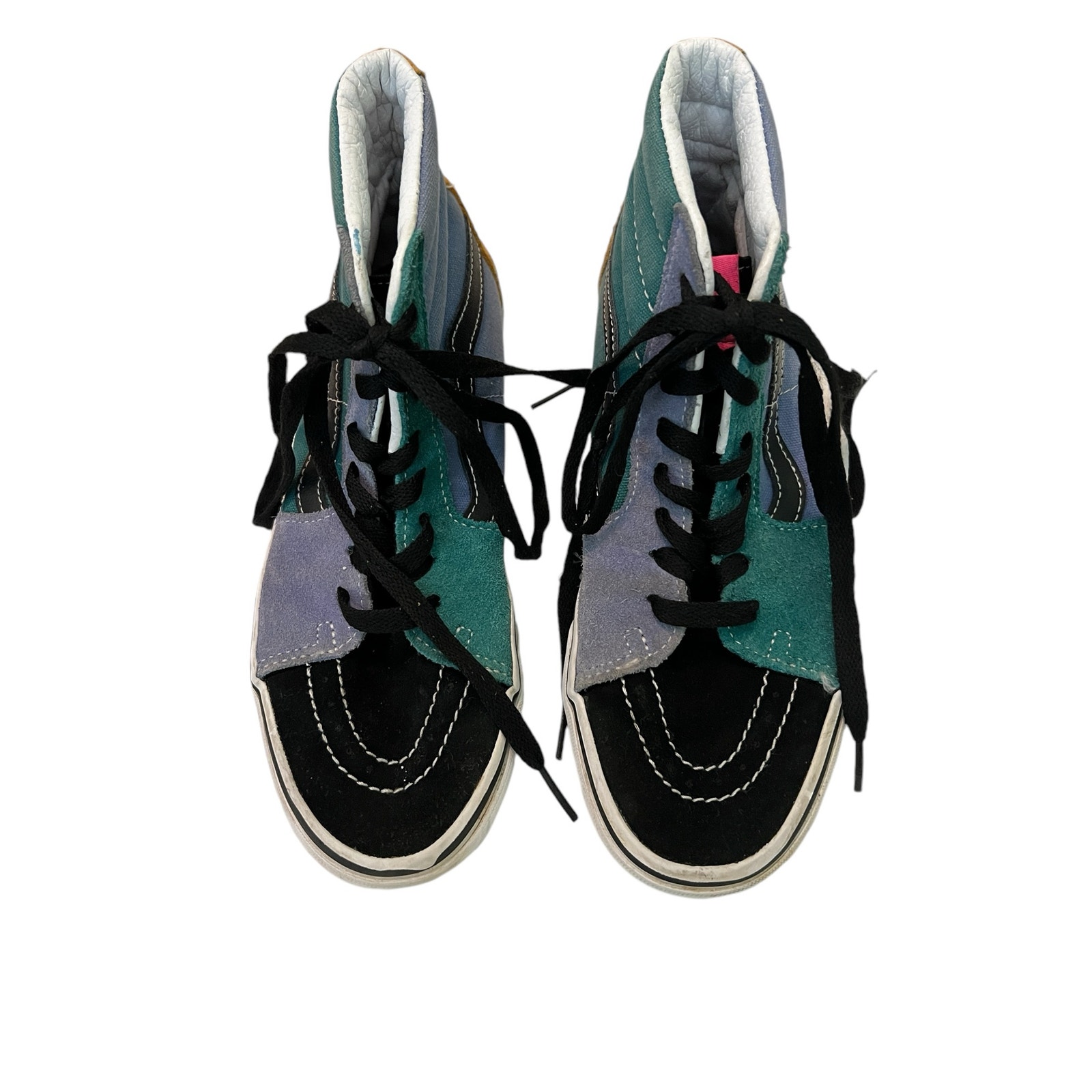 Womans Van Off The Wall Hi-Tops In Colorful Suede Lace Up Shoes 7.