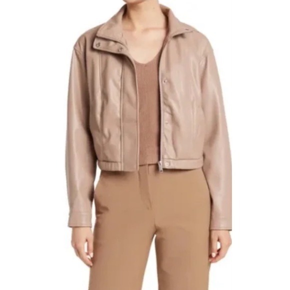 Sebby Faux Leather Jacket Women's Sz Lg