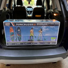Aqua Cruz paddle board, 10 feet long with all accessories.
