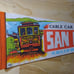 Vintage Cable Car San Francisco California Pennant Flag Felt Neon