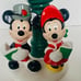 Walt Disney Candle Holder vtg Teleflora Mickey Minnie Mouse Figurine Christmas