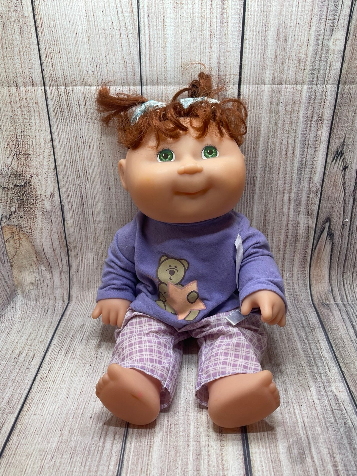 1996 Cabbage Patch Kids ~ Growing Hair (Pigtails) 3 Doll Green Eyes & Red Hair