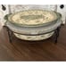 Temptations Old World Green Oval Baking Dish Clear Lid Metal Holder Trivet 2 Qt