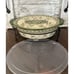 Temptations Old World Green Oval Baking Dish Clear Lid Metal Holder Trivet 2 Qt