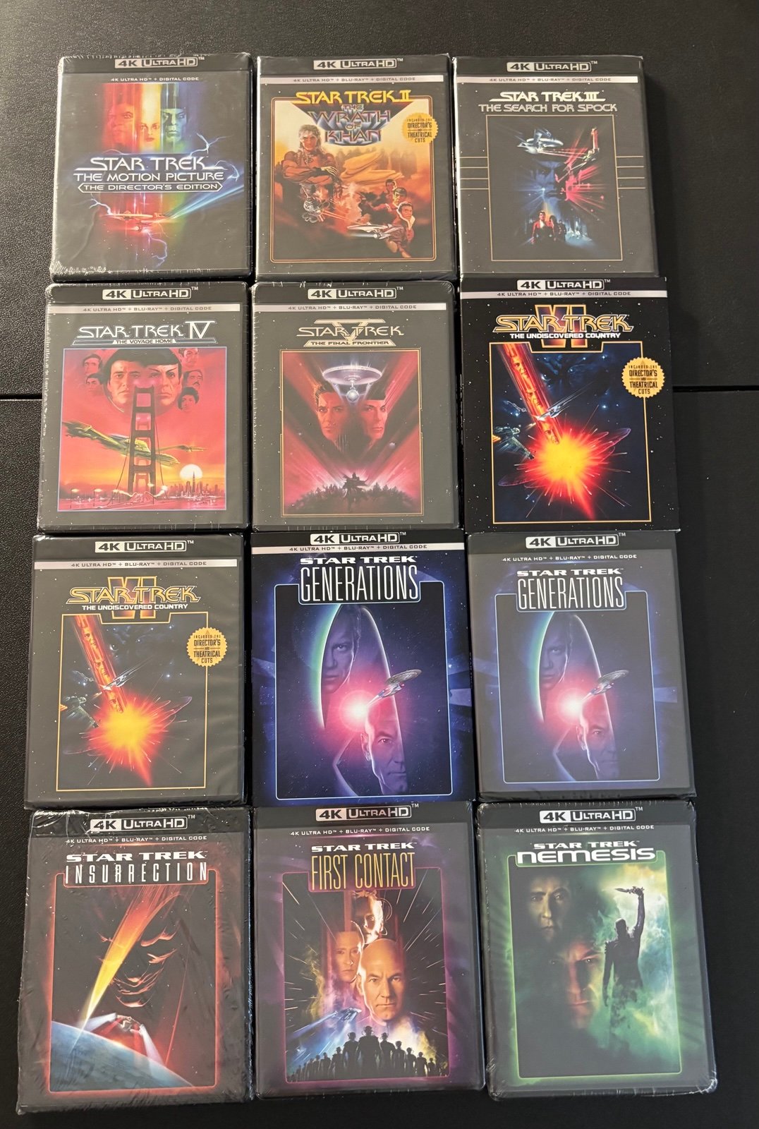 Star Trek 4k blu ray movie 1,2,3,4,5,6,7,8,9,10 1-10 6 7 have slipcovers complet