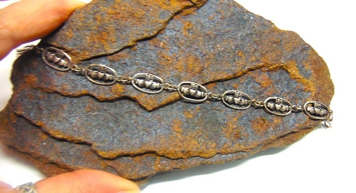 Celtic Claddagh Bracelet St Patrick Sterling Silver Vintage BeadRage