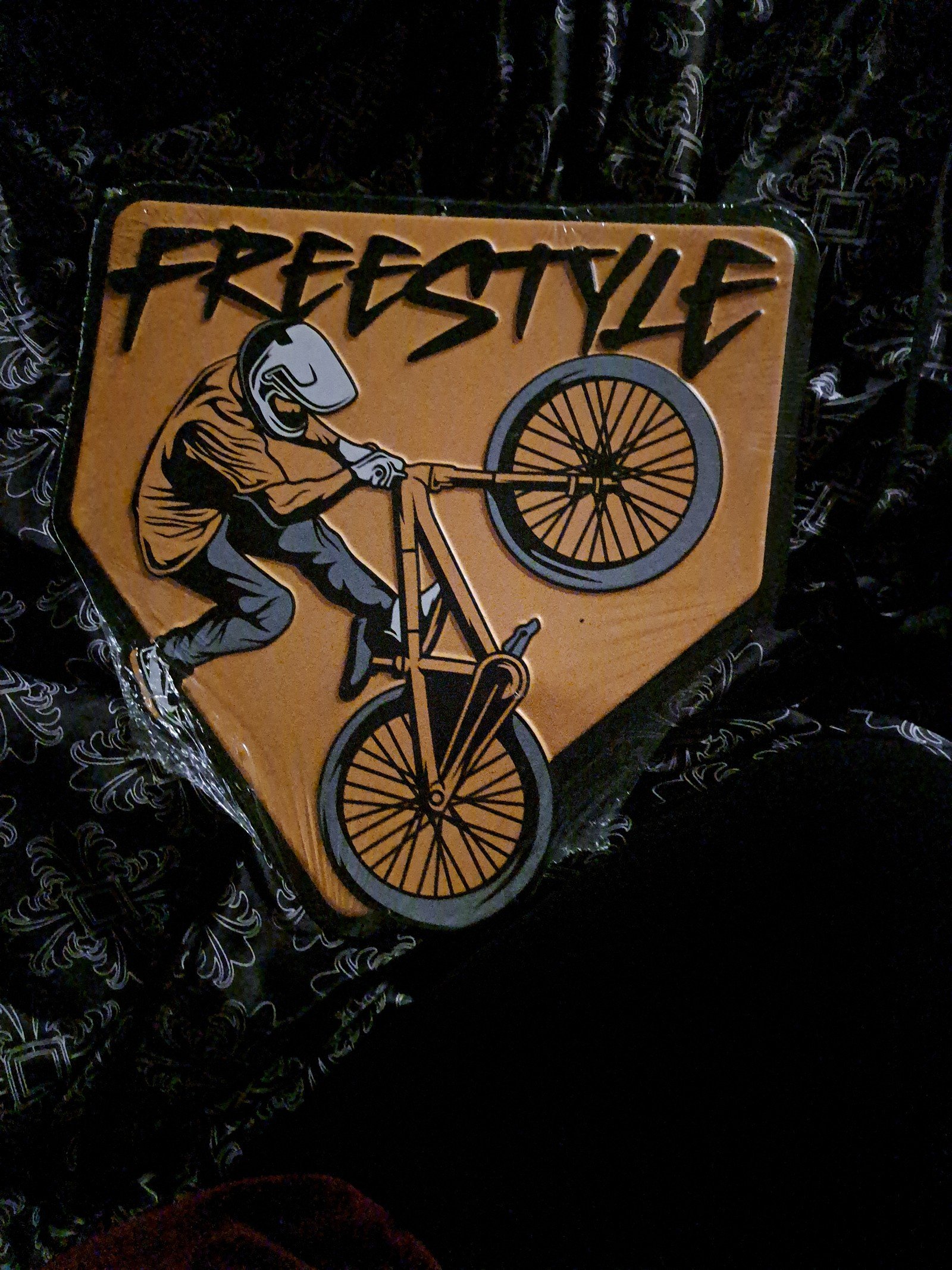 Tin sign BMX biker
