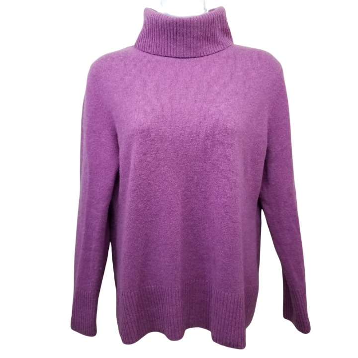 Apt 9 L Pullover Pink Purple Sweater Cashmere Knit Turtleneck