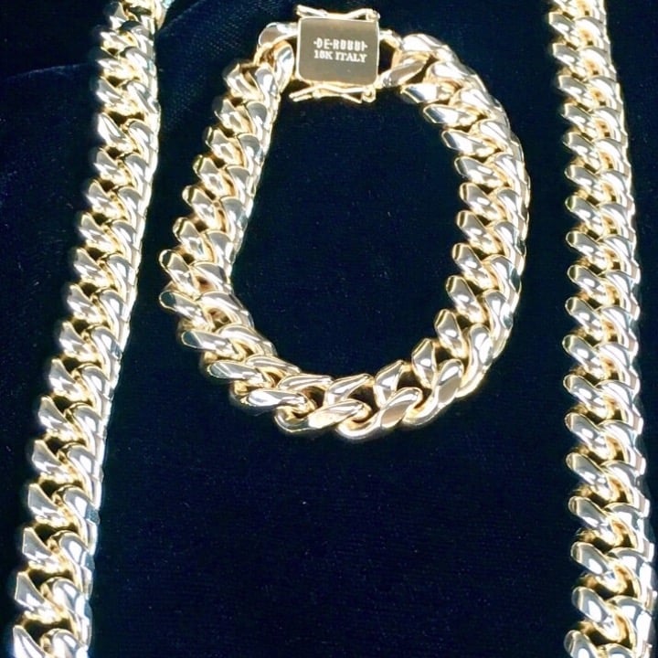 CUBAN LINK 18K GOLD NEW CHAIN ITALY