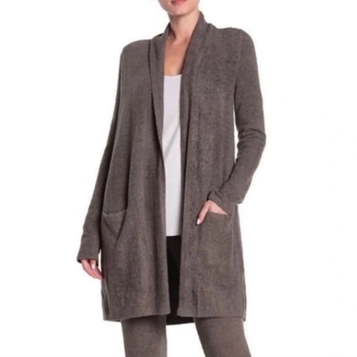 NWT(2X) Barefoot Dreams Bamboo Chic Lite Essential Long Cardigan Cocoa Brown