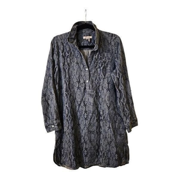 ZOZO Printed Denim Shirt Dress Tunic - Size Medium