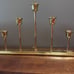 Vintage Partylite Solid Brass Graduated 5 Taper Mantle Candle Holder