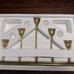 Vintage Partylite Solid Brass Graduated 5 Taper Mantle Candle Holder