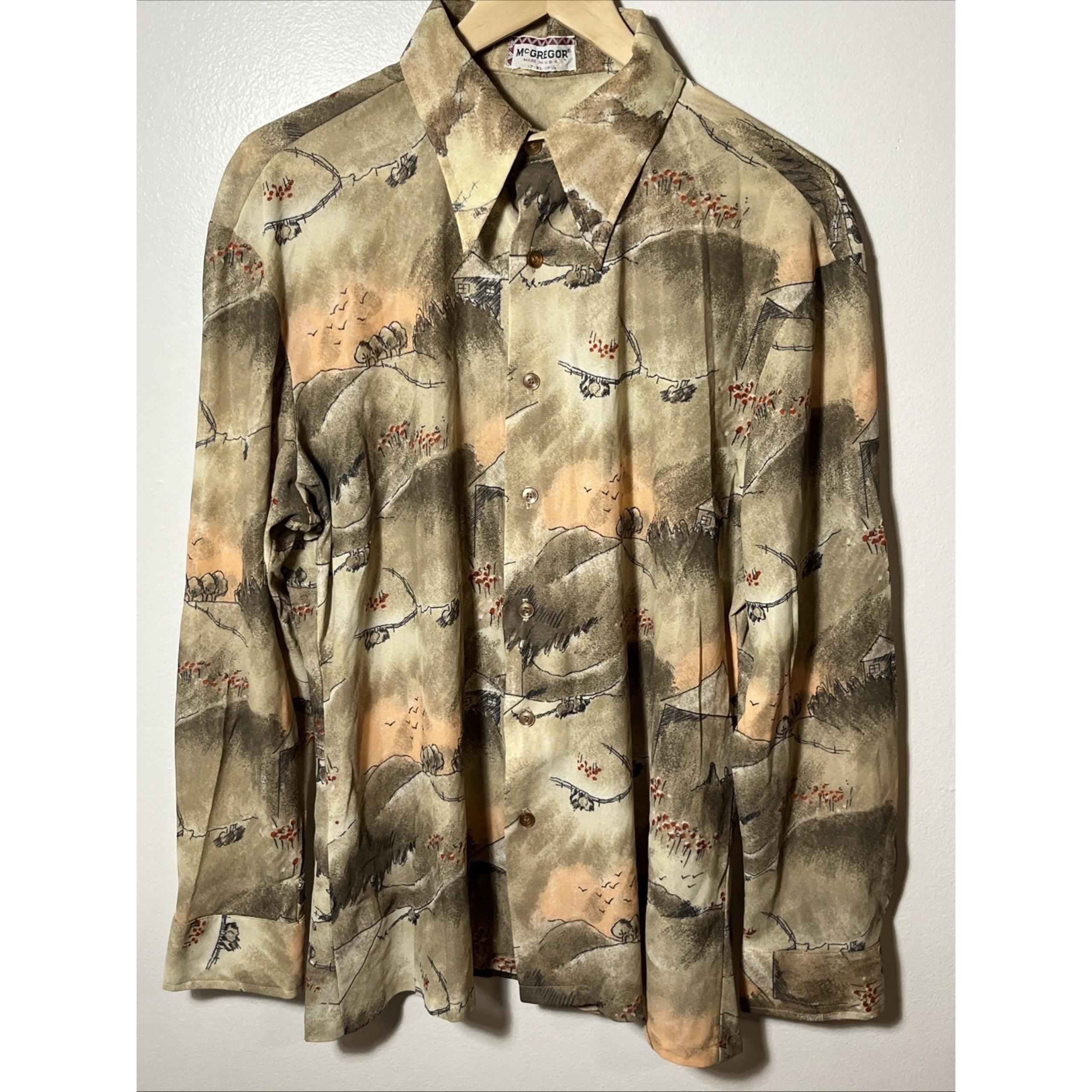 Vintage Mcgregor Button Up Shirt Xl 17-17.5 Disco Vibes