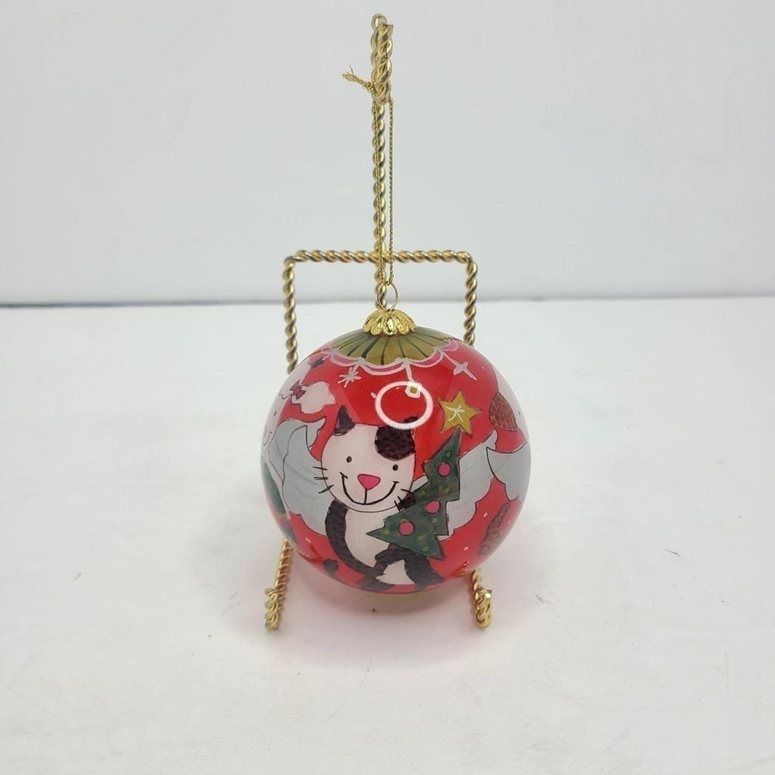 Pier 1 Imports li bien Glass Ornament Interior Hand Painted Cats Dogs Pets 2010