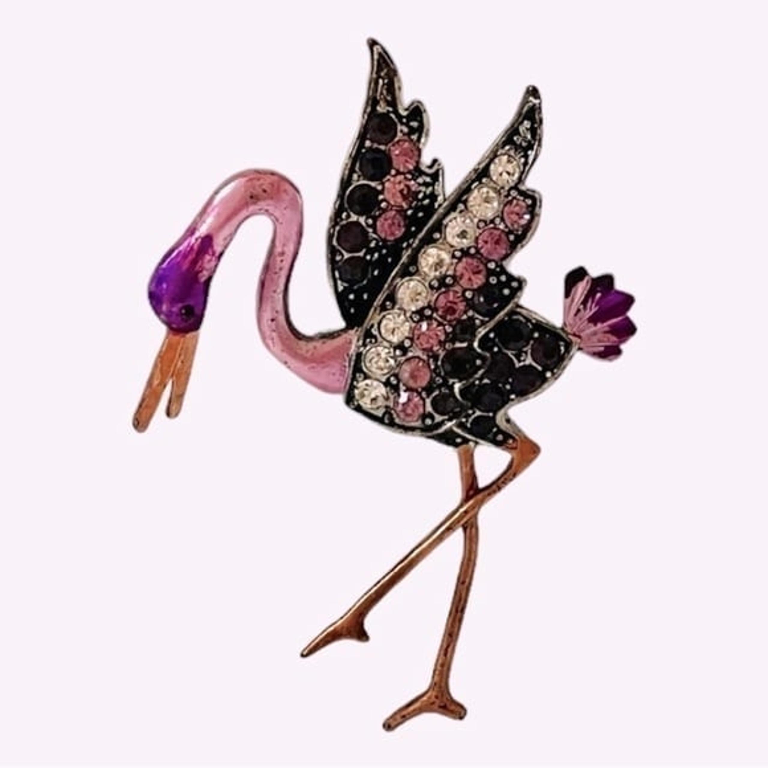 Rhinestones Brooch Rare Flamingo Pin Brooch Women's Brooch Jewelry