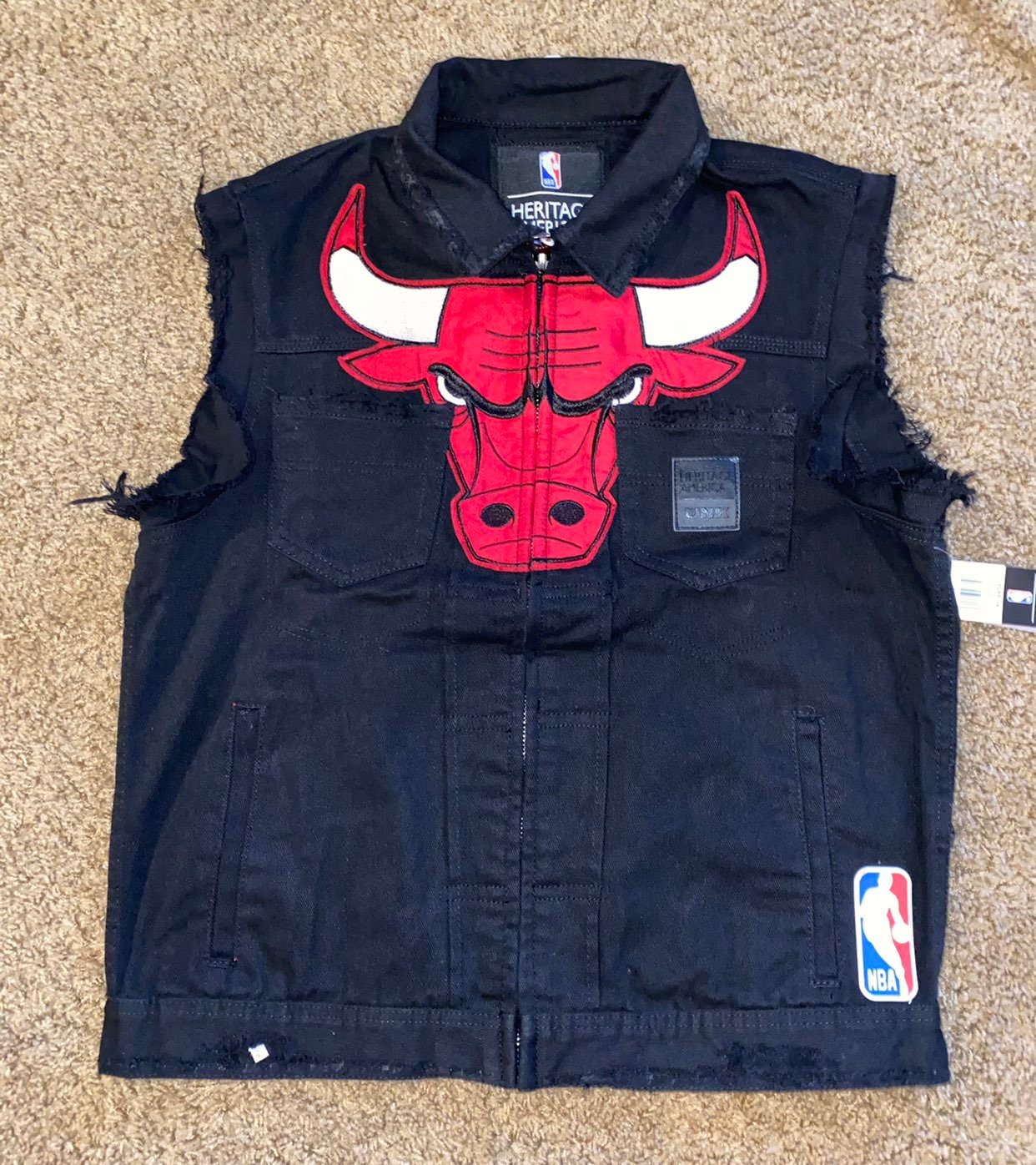 UNK NBA Chicago Bulls Denim Vest Medium