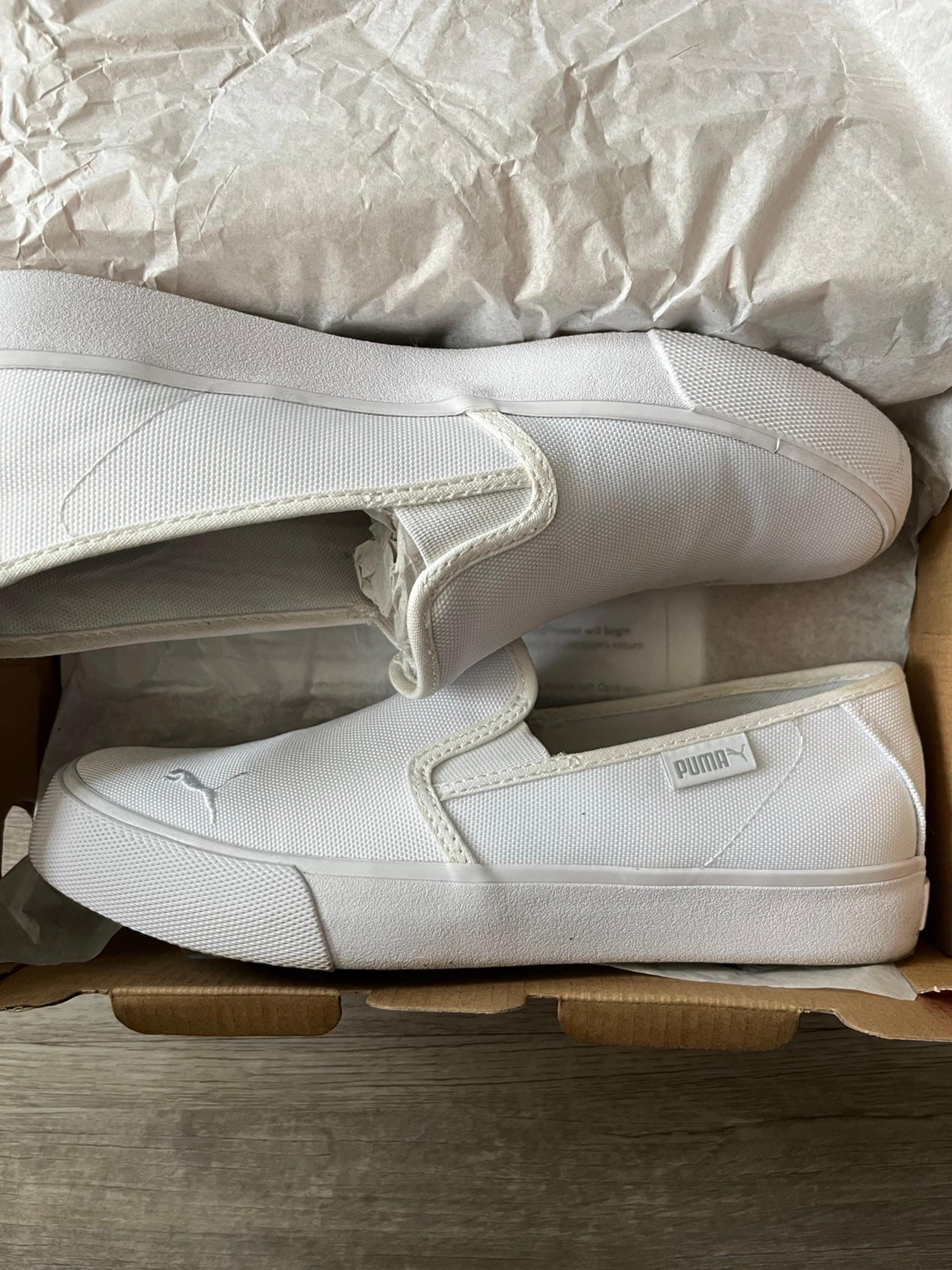 NIB Puma SoftFoam+ Bari Slip On Cat Womens Sneakers Puma White 7.5