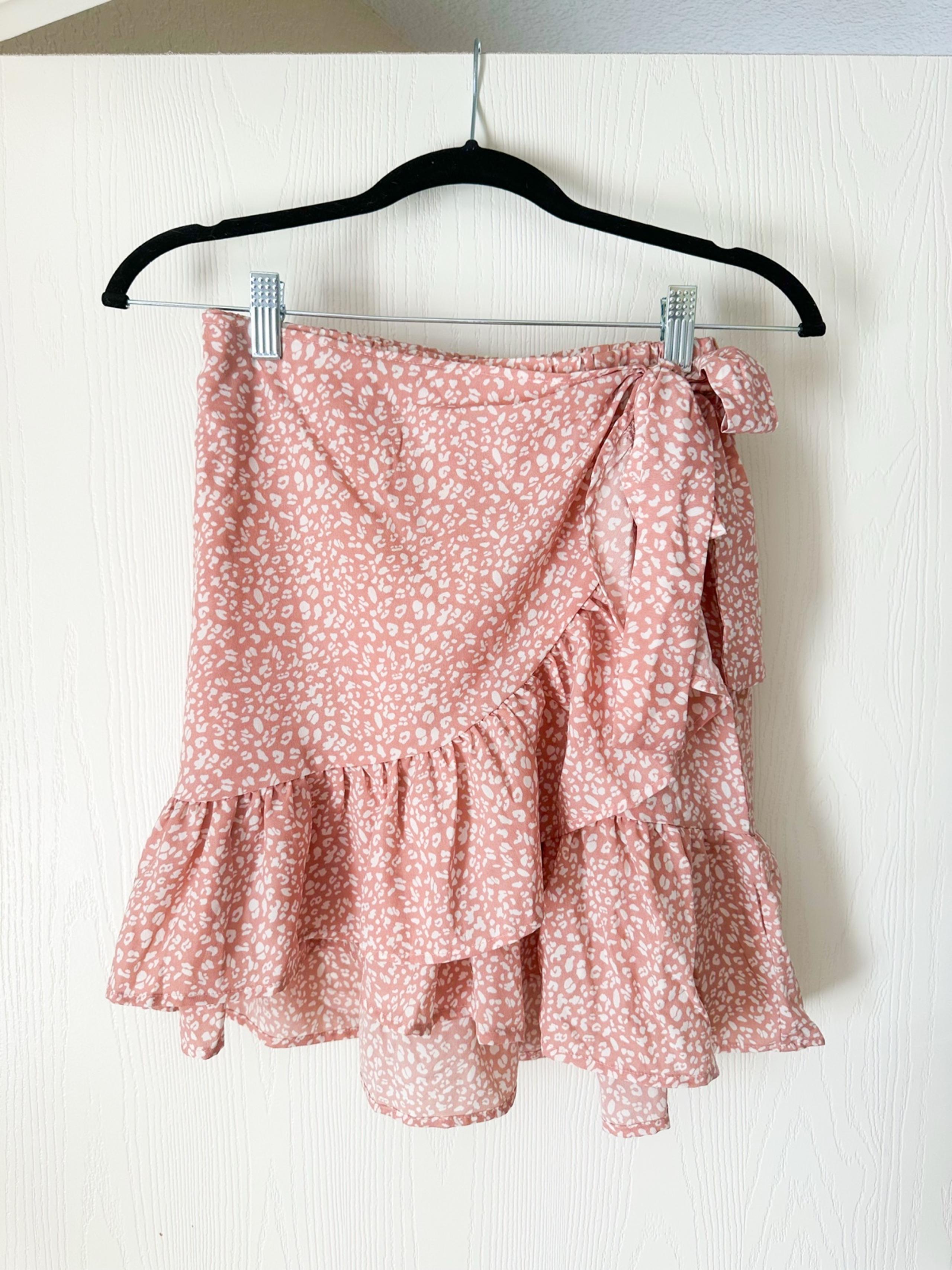 MEDIUM pink leopard wrap skirt