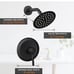 Black Shower Head And Faucet Set Complete With Valve Shower Fixtures With 6 Inch