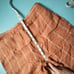 By Anthropologie Portia Orange Stripe 100% Linen Wide Leg Crop Pants Size Medium