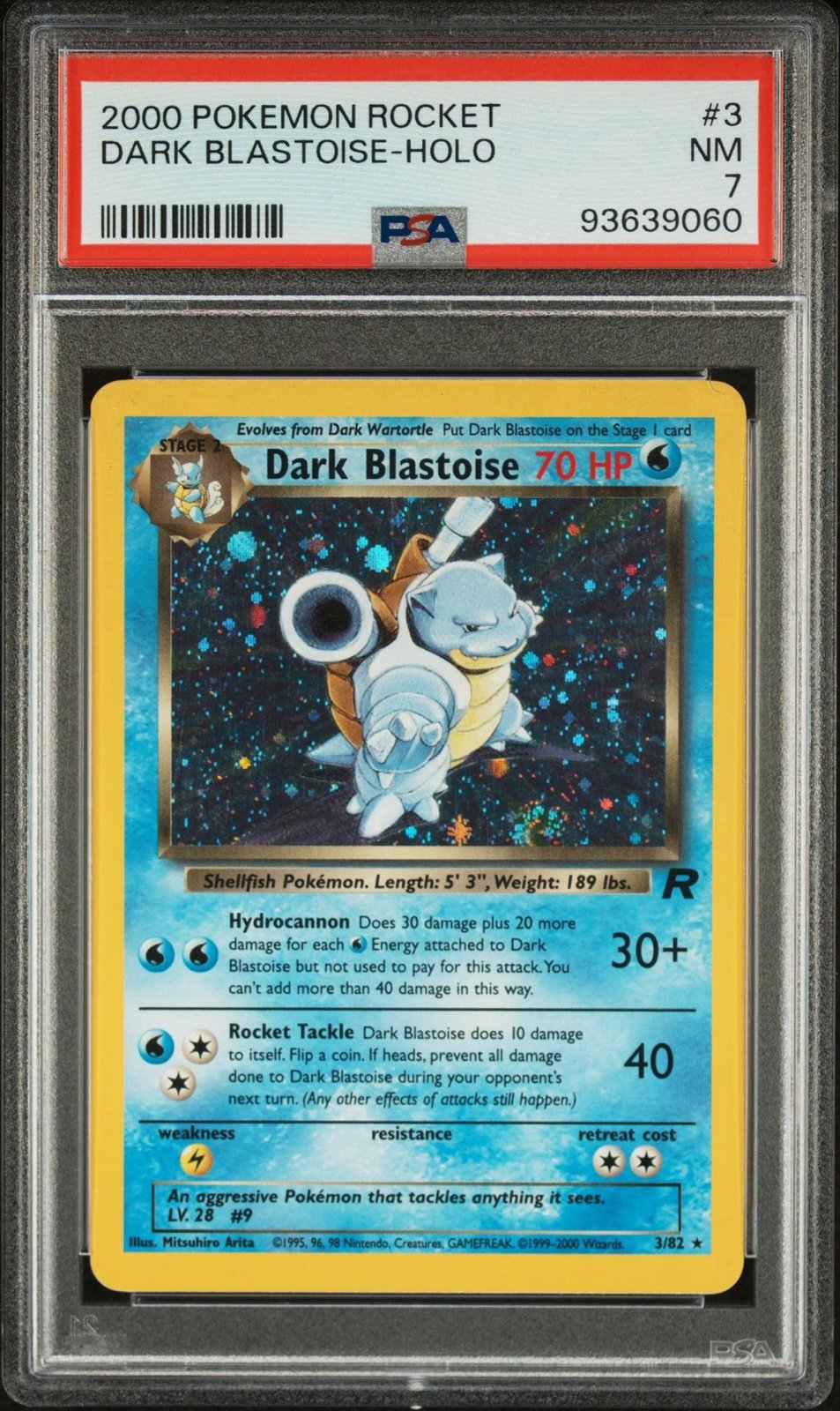 2000 Pokémon Dark Blastoise Holo #3 Team Rocket NM PSA 7 Near Mint Clean WOTC