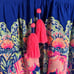 Lilly Pulitzer Kahli Blue Babydoll Tassel Long Sleeve Blouse Top Size XS