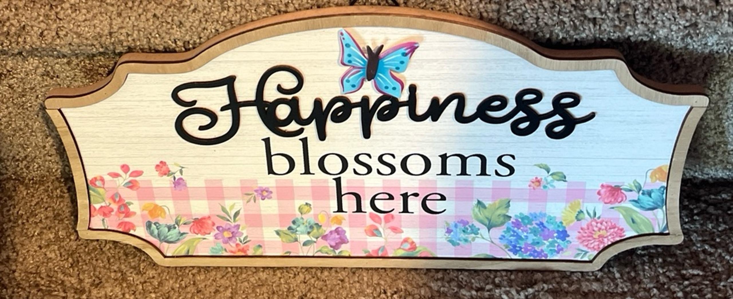 Pioneer Woman Wall Decor/Happiness Blossoms Here  Brand new 16×8 insh