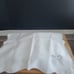 Set of 10 VintageWhite ClothNapkins Lilac Scalloped Edges with Single Flower Bud