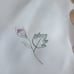 Set of 10 VintageWhite ClothNapkins Lilac Scalloped Edges with Single Flower Bud