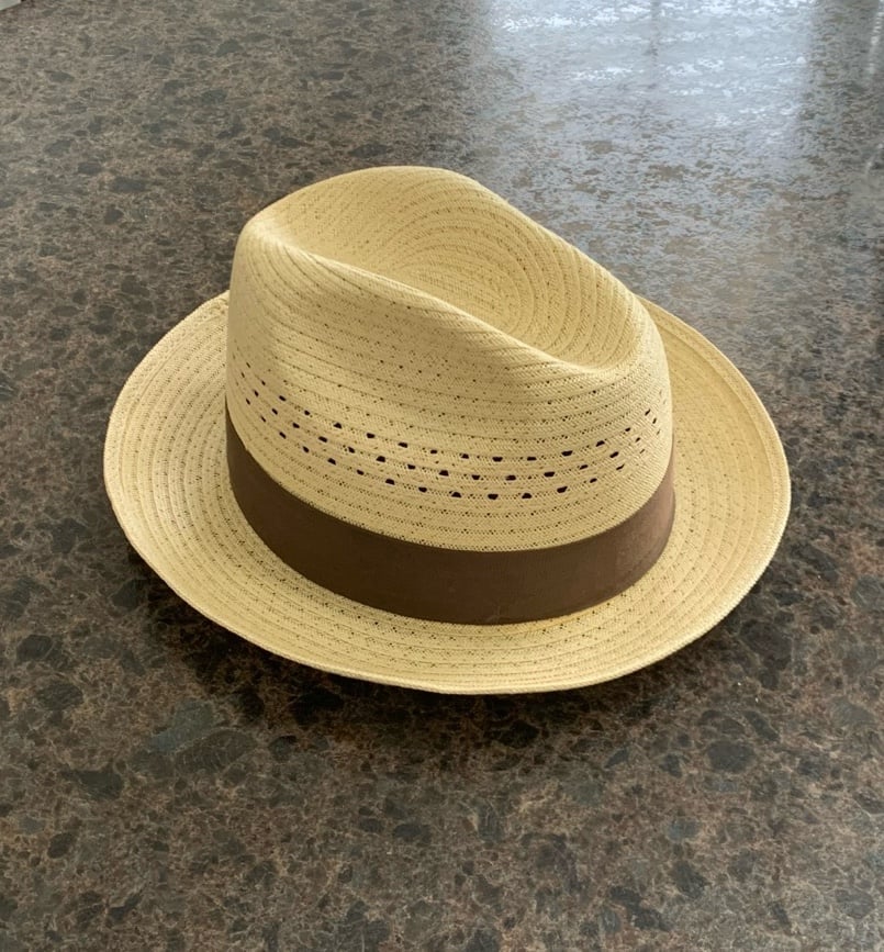 Vintage Park Plaza Men's Fedora Straw Hat | Made In USA | Sz 7 1/8