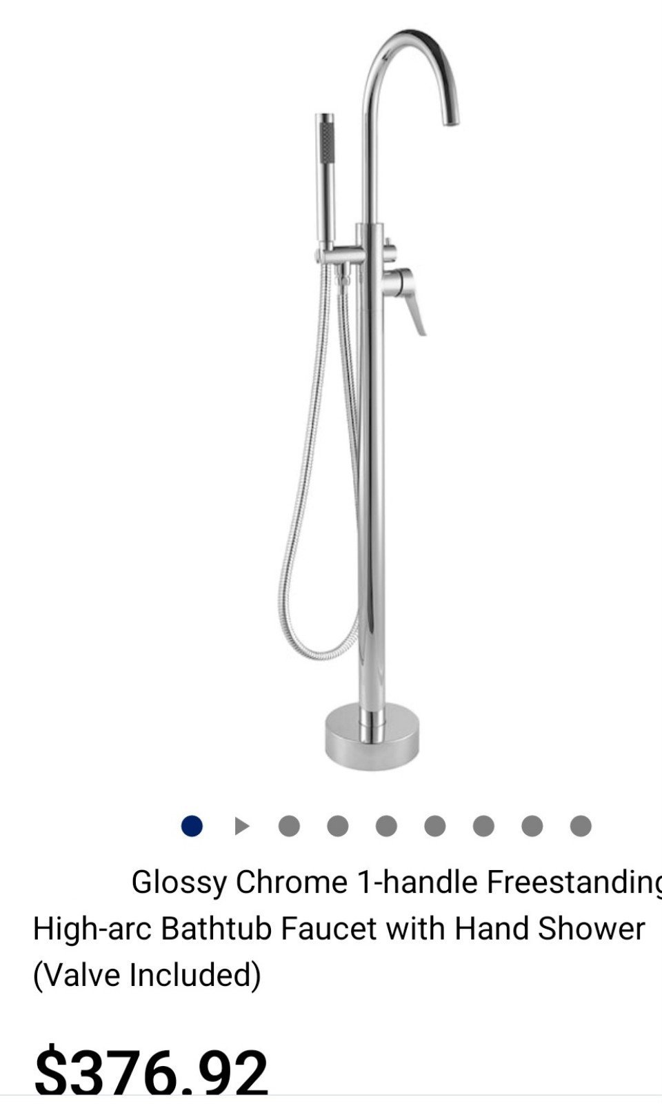 Bath Tub/Shower Filler High Arc Glossy Chrome Brand New1/2 off Retail or Better
