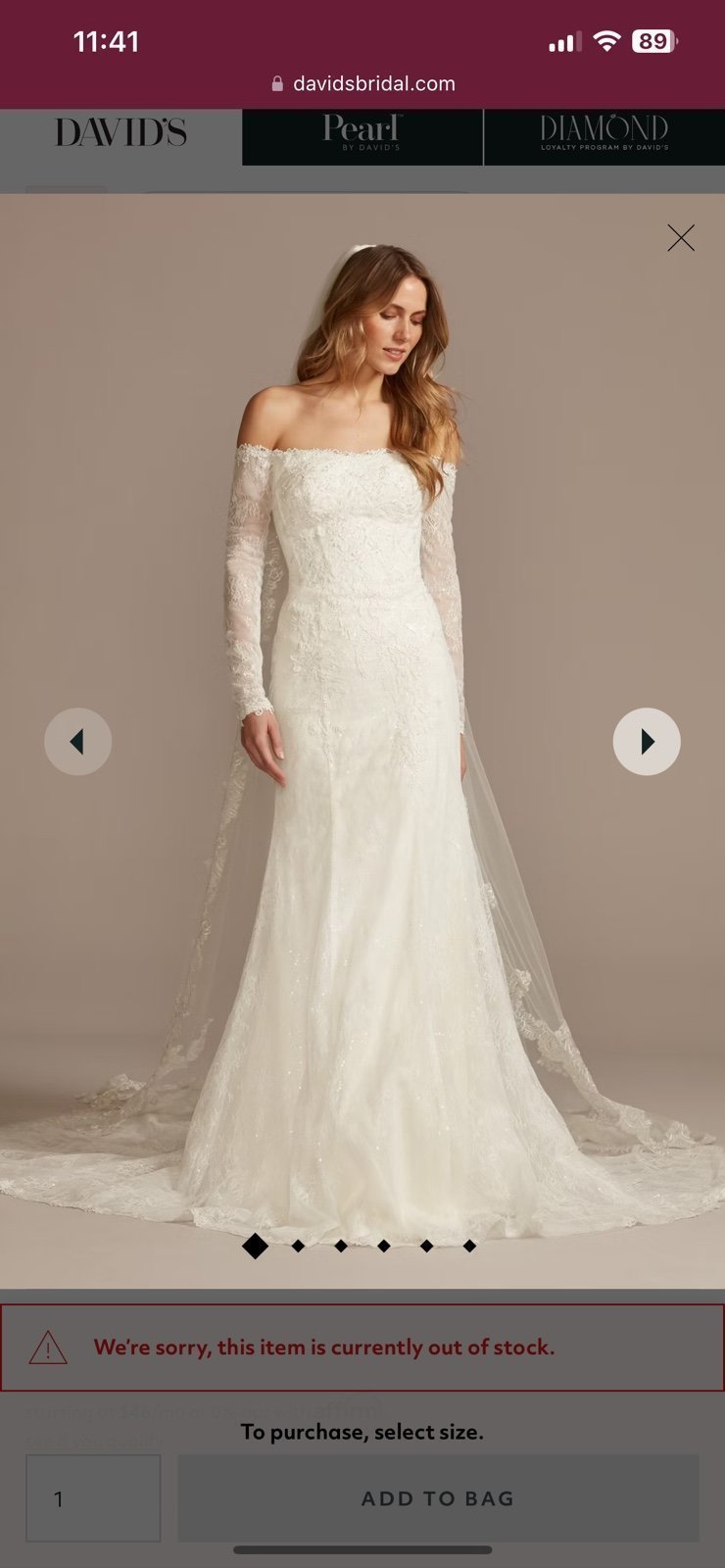 New Davids Bridal wedding gown