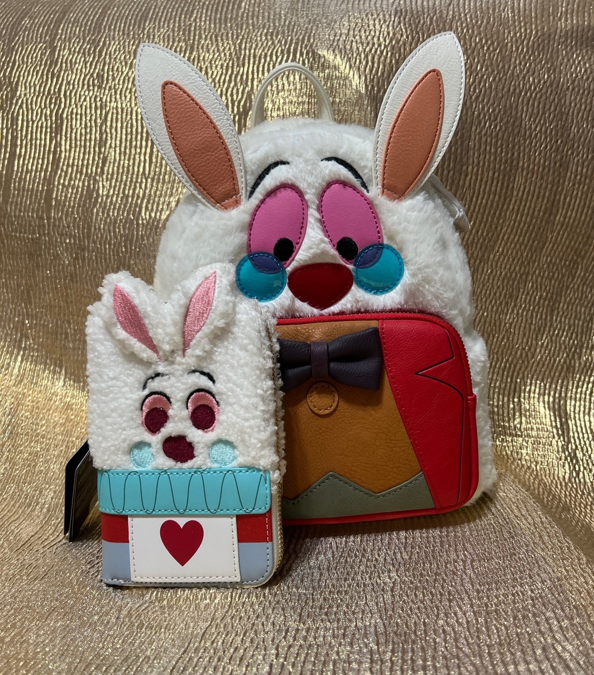 Loungefly Disney Alice in Wonderland White Rabbit Mini Backpack and wallet