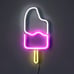 18” x 8” inch LED Neon White & Pink IceCream Popsicle