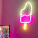 18” x 8” inch LED Neon White & Pink IceCream Popsicle