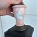 Pressed Glass Painted Doves Clear Cut Crystal Hurricane Oil Lamp Painted Wood