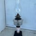 Pressed Glass Painted Doves Clear Cut Crystal Hurricane Oil Lamp Painted Wood