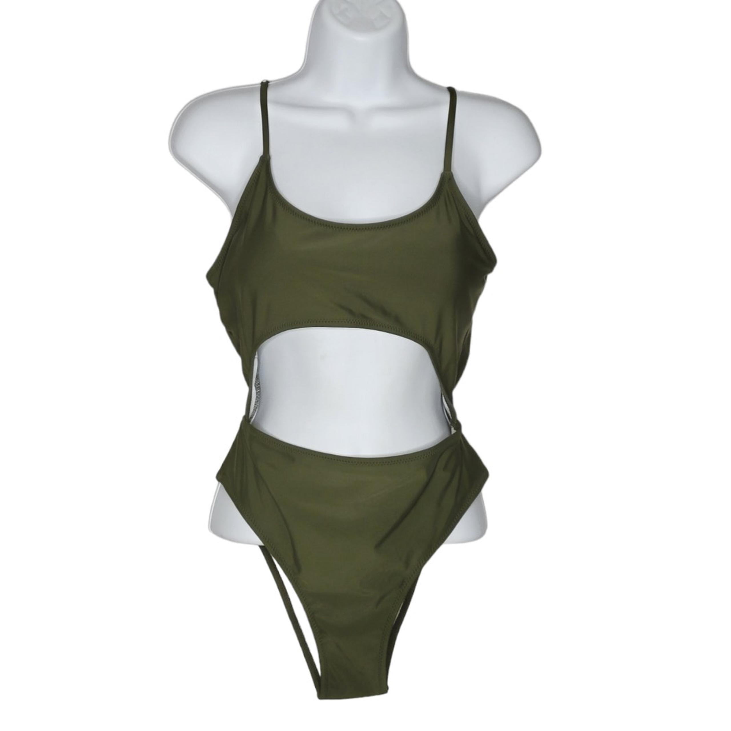 Boutique Unbranded Green Cutout One Piece Swimsuit Women's Large