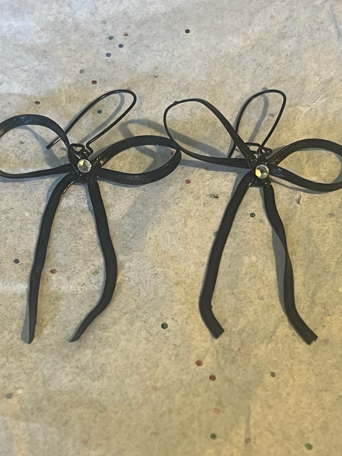 Betsey Johnson Black Bow Earrings