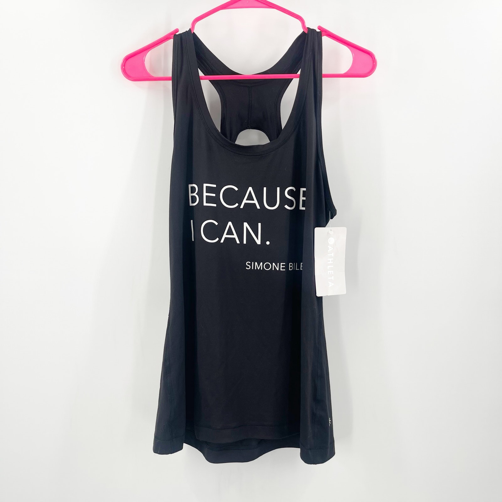 ATHLETA Nitro Tank Top SZ Large Black NWT Simone Biles Gymnastics Because I Can