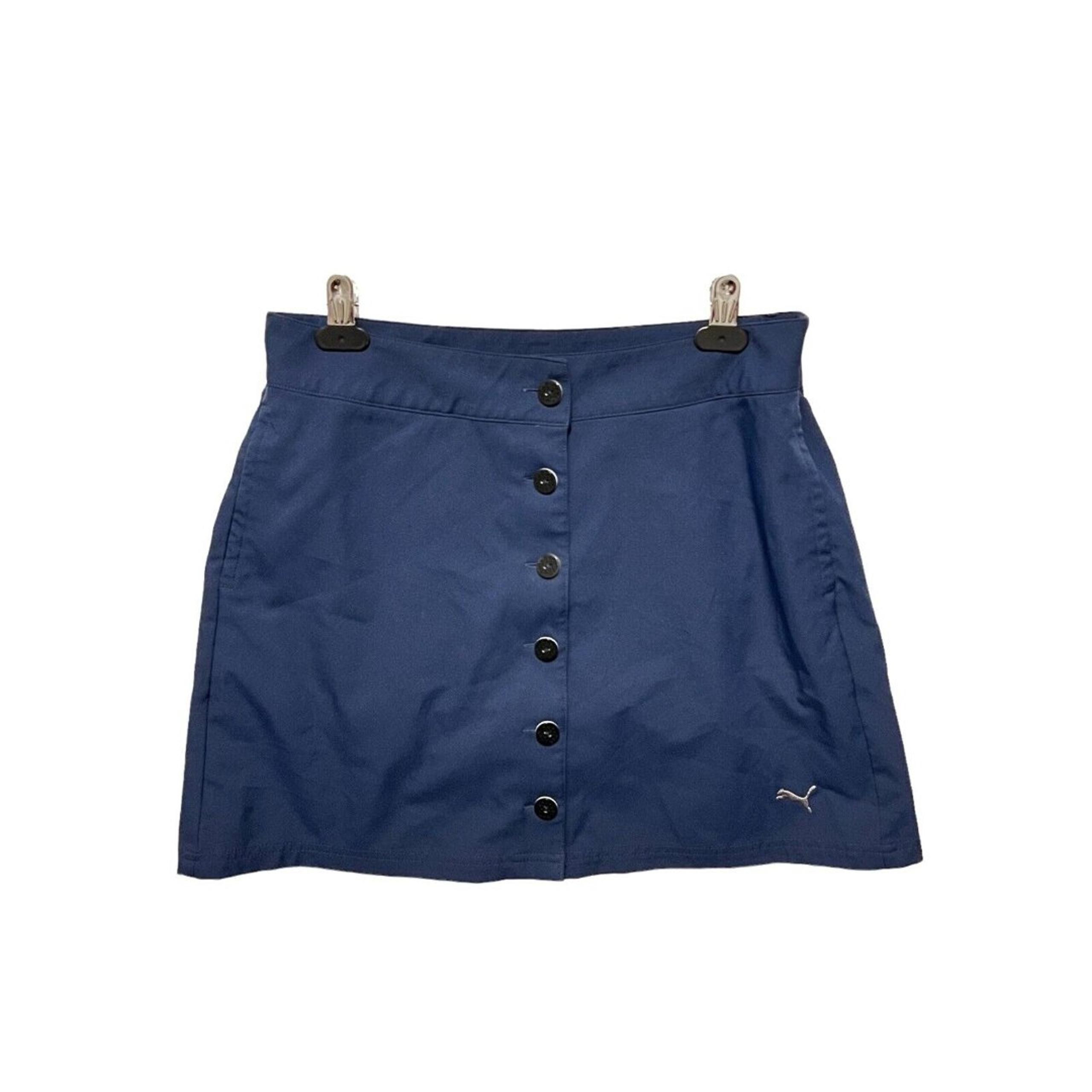 Puma Pounce Skort Peacoat Navy blue button up front button down 573913-02 size 6
